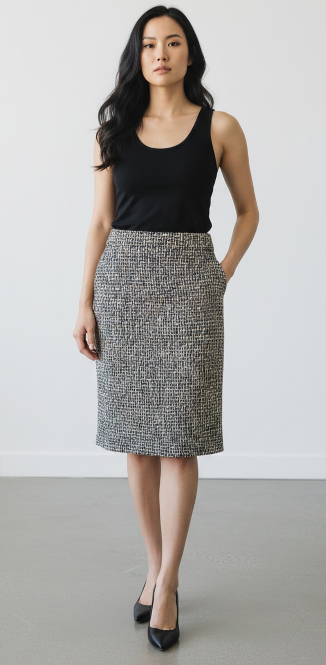 J.Crew Multicolor Tweed Pencil Skirt Size 2 Rainbow Bouclé Textured Career Midi